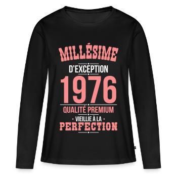 1976 – Exceptional vintage – Premium quality - Women's Premium Organic Long Sleeve Shirt - black - Front - Julia (174cm)