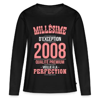 2008 – Exceptional vintage – Premium quality - Women's Premium Organic Long Sleeve Shirt - black - Front - Julia (174cm)