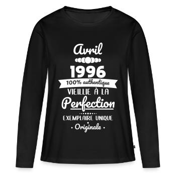 30th Anniversary - April 1996 Original - Women's Premium Organic Long Sleeve Shirt - black - Front - Julia (174cm)