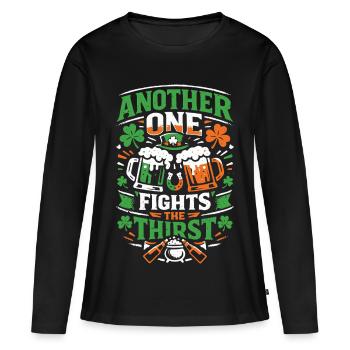 Un autre combat la soif | La Saint-Patrick - T-shirt manches longues Premium bio Femme - noir - Devant - Julia (174cm)