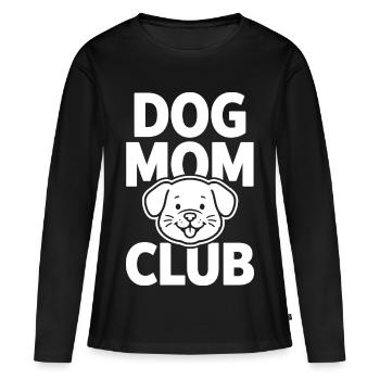 Dog Mom Club with Cute Dog - Women's Premium Organic Long Sleeve Shirt - black - Front - Julia (174cm)