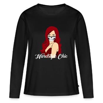 Hardstyle - Women's Premium Organic Long Sleeve Shirt - black - Front - Julia (174cm)