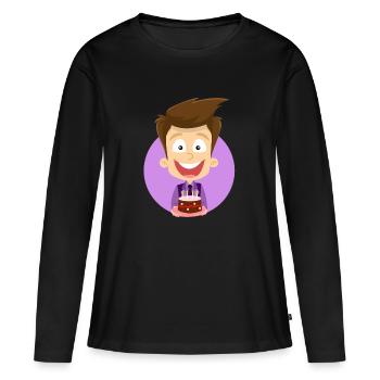 Geburtstag Junge - Frauen Premium Bio Langarmshirt - Schwarz - Vorne - Julia (174cm)
