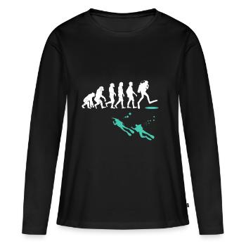 Evolution of Scuba Diver Evolution - Women's Premium Organic Long Sleeve Shirt - black - Front - Julia (174cm)
