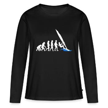 Evolution of Wind Surfing Evolution - Women's Premium Organic Long Sleeve Shirt - black - Front - Julia (174cm)