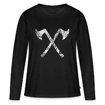 Vikings, Vikings, Odin, Thor, Ragnar, Ivar - T-shirt manches longues Premium bio Femme - noir - Devant - Julia (174cm)