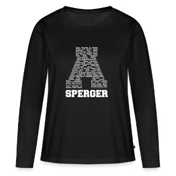 Syndrome d'Asperger - Chemise Design - T-shirt manches longues Premium bio Femme - noir - Devant - Julia (174cm)