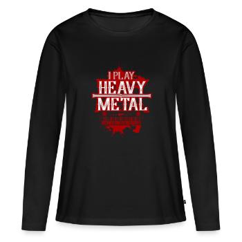 Chemise Heavy Metal - T-shirt manches longues Premium bio Femme - noir - Devant - Julia (174cm)
