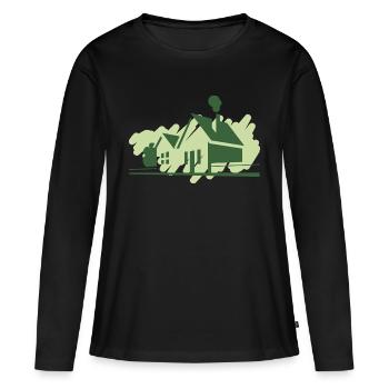 Maisons - T-shirt manches longues Premium bio Femme - noir - Devant - Julia (174cm)