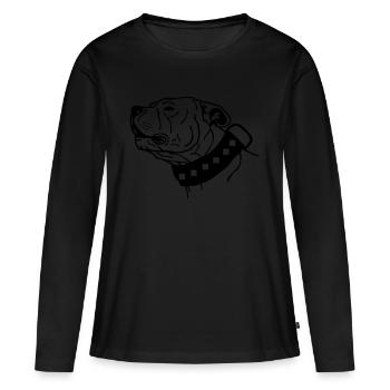 americanstaffy2a - T-shirt manches longues Premium bio Femme - noir - Devant - Julia (174cm)
