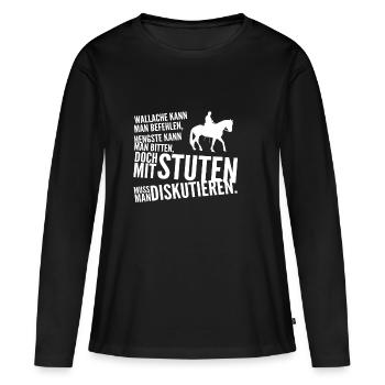 Pferdeliebe - Frauen Premium Bio Langarmshirt - Schwarz - Vorne - Julia (174cm)