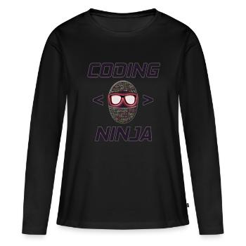 Programmierer, Coding Ninja, Geschenk - Frauen Premium Bio Langarmshirt - Schwarz - Vorne - Julia (174cm)