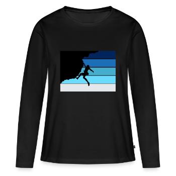 montée - T-shirt manches longues Premium bio Femme - noir - Devant - Julia (174cm)