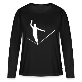 Slackline - T-shirt manches longues Premium bio Femme - noir - Devant - Julia (174cm)