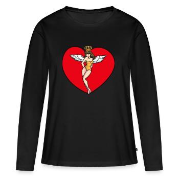 Traumfrau Herz Model Engel sexy Girl Queen Liebe - Frauen Premium Bio Langarmshirt - Schwarz - Vorne - Julia (174cm)