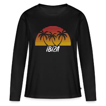 Ibiza - Frauen Premium Bio Langarmshirt - Schwarz - Vorne - Julia (174cm)