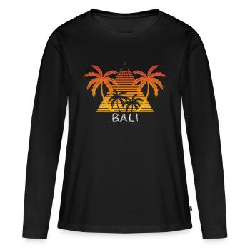 Bali - T-shirt manches longues Premium bio Femme - noir - Devant - Julia (174cm)