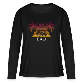 Bali - T-shirt manches longues Premium bio Femme - noir - Devant - Julia (174cm)