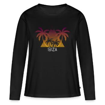 Ibiza - Frauen Premium Bio Langarmshirt - Schwarz - Vorne - Julia (174cm)