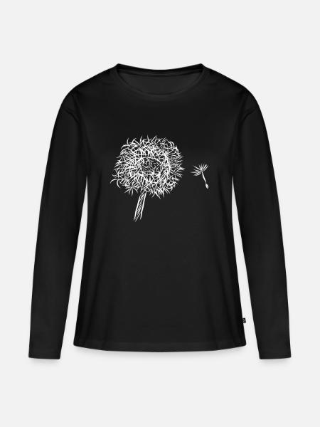 Pusteblume - Frauen Premium Bio Langarmshirt - Schwarz