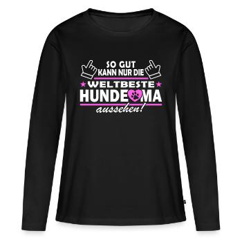 So gut kann nur die weltbeste Hunde Oma aussehen - Frauen Premium Bio Langarmshirt - Schwarz - Vorne - Julia (174cm)