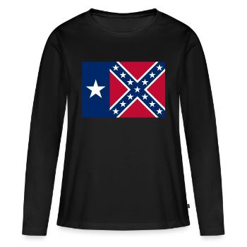 Texas Rebel Flag - Women's Premium Organic Long Sleeve Shirt - black - Front - Julia (174cm)