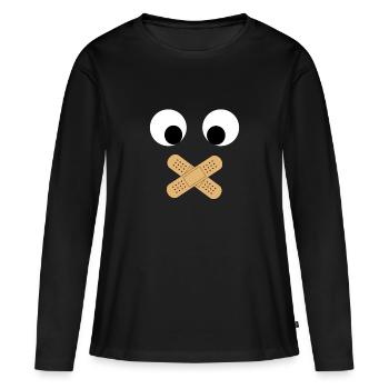 Bouche de visage Interdire cadeau amusant pour l’enfant - T-shirt manches longues Premium bio Femme - noir - Devant - Julia (174cm)