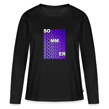 Été été été d’été couleur violette Gesc - T-shirt manches longues Premium bio Femme - noir - Devant - Julia (174cm)