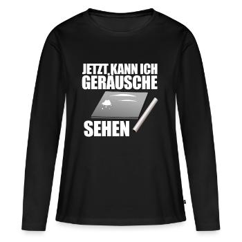 Lustiger Drogen Spruch Koks Speed Ziehen 18 Gesc - Frauen Premium Bio Langarmshirt - Schwarz - Vorne - Julia (174cm)