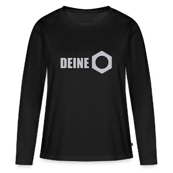 Deine Mutter Geschenk - Frauen Premium Bio Langarmshirt - Schwarz - Vorne - Julia (174cm)