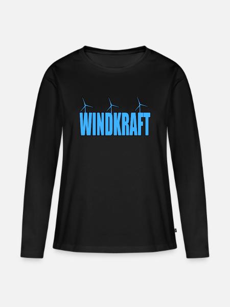 Windkraft Windenergie - Frauen Premium Bio Langarmshirt - Schwarz