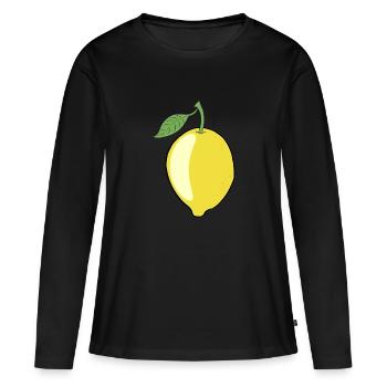 Citron citron vert du citronnier - T-shirt manches longues Premium bio Femme - noir - Devant - Julia (174cm)