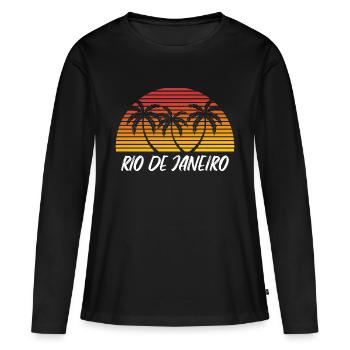 Rio de Janeiro - T-shirt manches longues Premium bio Femme - noir - Devant - Julia (174cm)