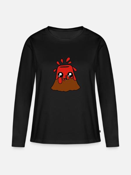 Süßer Vulkan - Frauen Premium Bio Langarmshirt - Schwarz