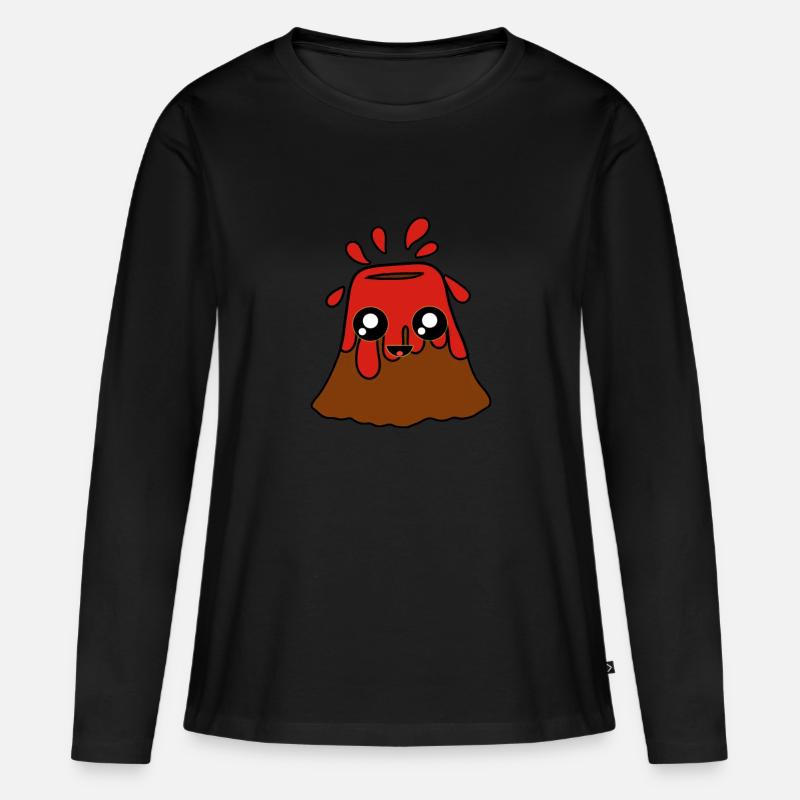 Süßer Vulkan - Frauen Premium Bio Langarmshirt - Schwarz