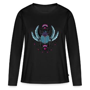 Sacred Beatle turquoise - T-shirt manches longues Premium bio Femme - noir - Devant - Julia (174cm)