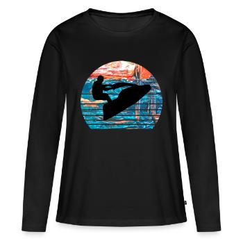 Jet ski - Frauen Premium Bio Langarmshirt - Schwarz - Vorne - Julia (174cm)