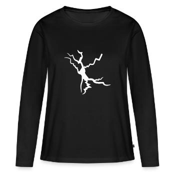 Décoration d’éclair White Crack Split - T-shirt manches longues Premium bio Femme - noir - Devant - Julia (174cm)