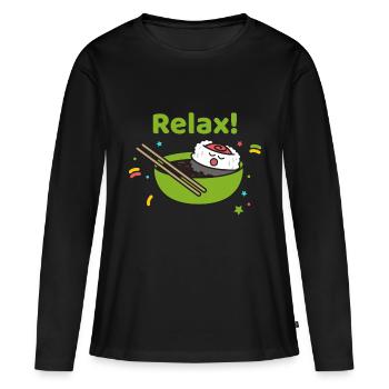 Sushi Maki Nigiri Geschenk Soja japanisch essen - Frauen Premium Bio Langarmshirt - Schwarz - Vorne - Julia (174cm)