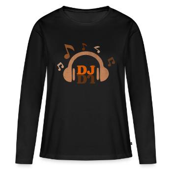 Dj - T-shirt manches longues Premium bio Femme - noir - Devant - Julia (174cm)