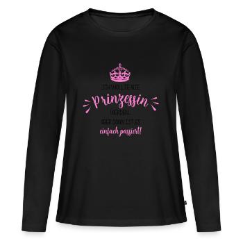 Je n'ai jamais voulu devenir une princesse ... - T-shirt manches longues Premium bio Femme - noir - Devant - Julia (174cm)