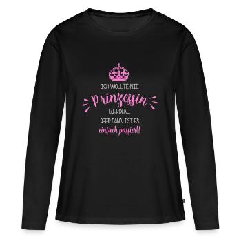 Je n'ai jamais voulu devenir une princesse ... - T-shirt manches longues Premium bio Femme - noir - Devant - Julia (174cm)