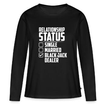 Black Jack Dealer Casino Blackjack Croupier - T-shirt manches longues Premium bio Femme - noir - Devant - Julia (174cm)