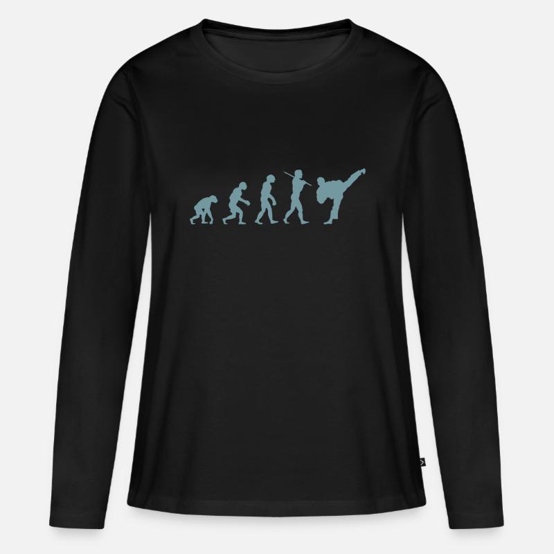 Karate evolution - Women's Premium Organic Long Sleeve Shirt - black