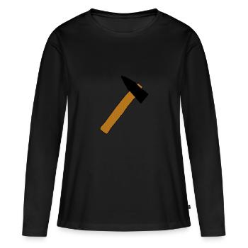 Marteau - T-shirt manches longues Premium bio Femme - noir - Devant - Julia (174cm)