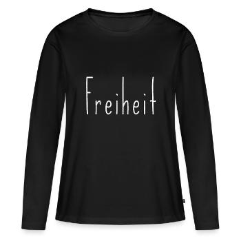 Liberté - T-shirt manches longues Premium bio Femme - noir - Devant - Julia (174cm)