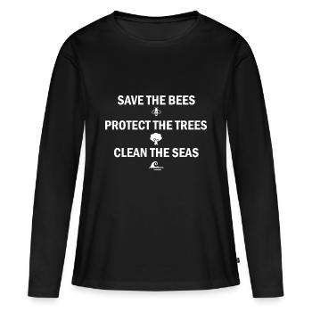 Écologique - T-shirt manches longues Premium bio Femme - noir - Devant - Julia (174cm)
