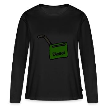 bidon diesel - T-shirt manches longues Premium bio Femme - noir - Devant - Julia (174cm)