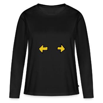 Blinker, Pfeile, Auto, Richtung, links, rechts - Frauen Premium Bio Langarmshirt - Schwarz - Vorne - Julia (174cm)
