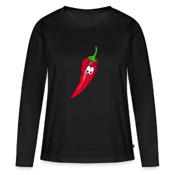 Chilli - T-shirt manches longues Premium bio Femme - noir - Devant - Julia (174cm)